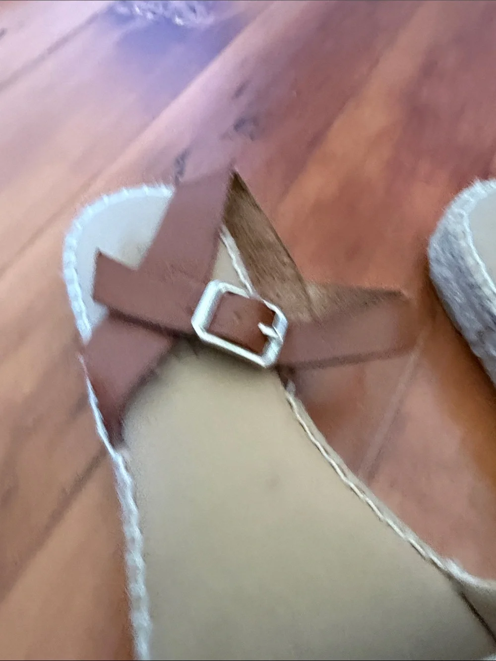 Paseart Taupe leather espadrilles with braided rope flatform Size 40